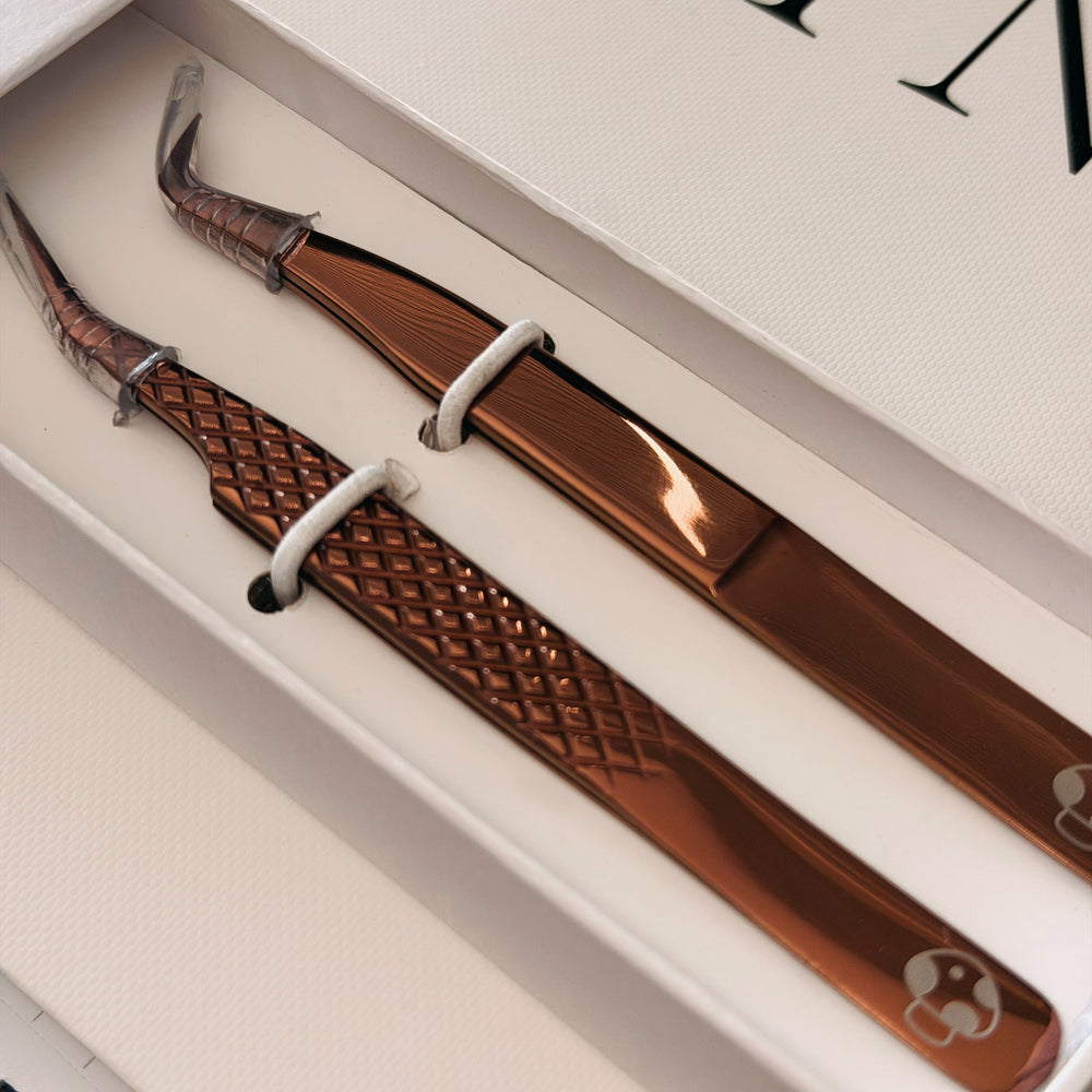Rose Gold Tweezer Duo (MUSHROOM)